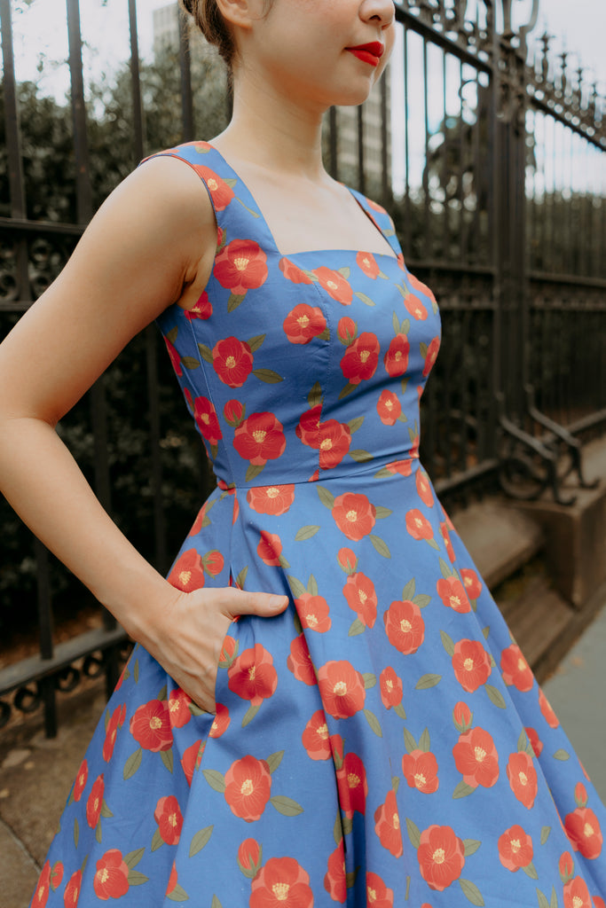 Florence Swing Dress in Vintage Camellia