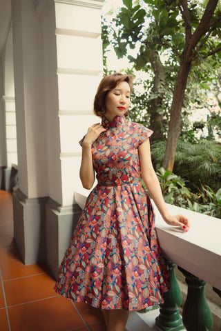 Summer Swing Dress in Navy Stripes