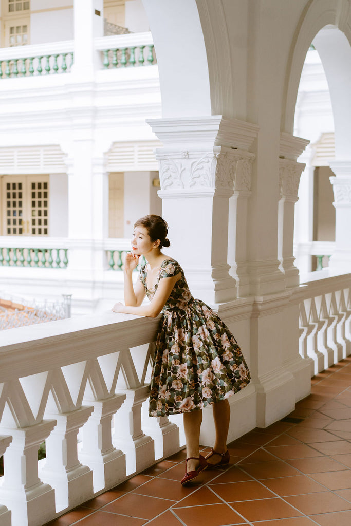 Harmon Swing Dress in Liberty London's Rosea