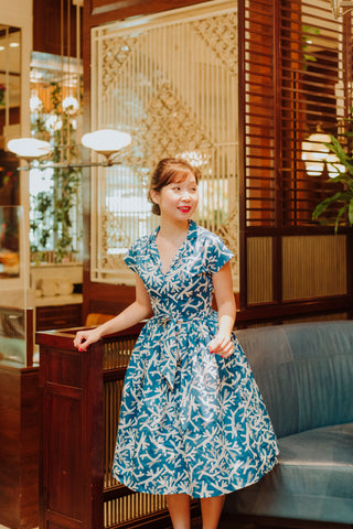 Harmon Swing Dress in Teal Conservatory