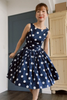 Navy Polka Tea Dress