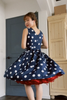 Navy Polka Tea Dress