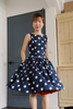 Navy Polka Tea Dress