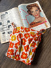 Hana Swing Dress in Japanese Yellow Orange Floral Fabric