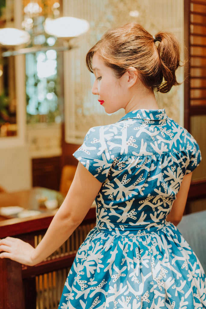 Penny Swing Dress in Blue Coral