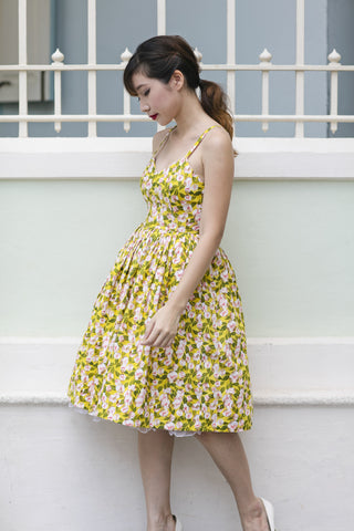 Kooi Lian Swing Dress in Yellow Floral