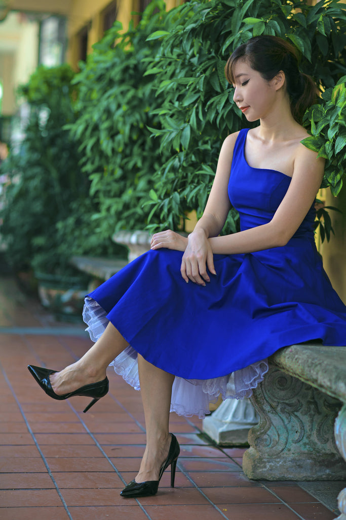 Margaret Toga Dress In Cobalt Blue