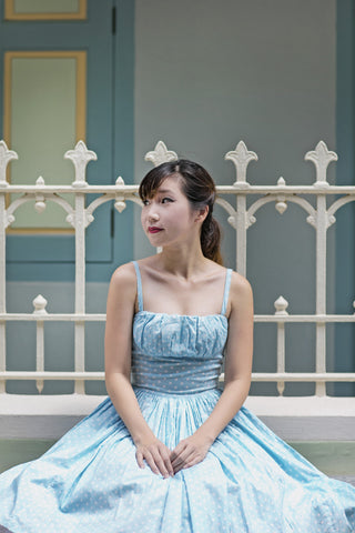 Summer Swing Dress in Navy Stripes