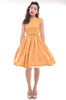 Mandarin Swing Dress In Mustard