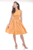 Mandarin Swing Dress In Mustard