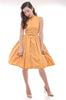 Mandarin Swing Dress In Mustard