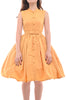 Mandarin Swing Dress In Mustard