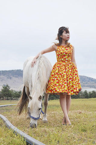 Kooi Lian Swing Dress in Yellow Floral
