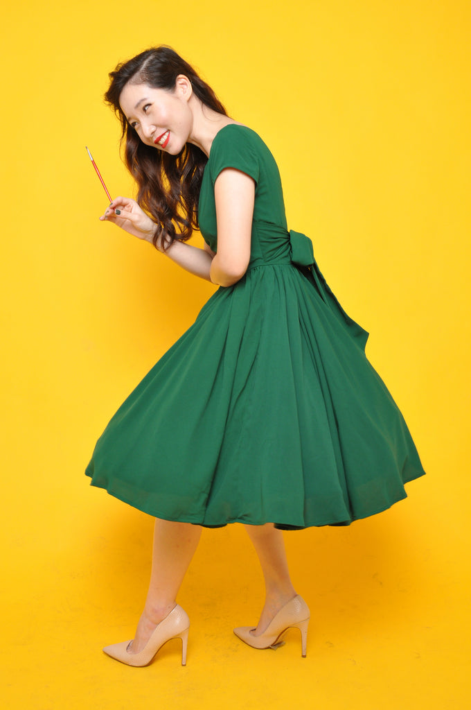 Lulu Belle Dress in Emerald