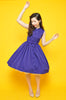Mandarin Swing Dress In Indigo
