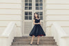Bardot Off Shoulder Swing Dress In Black