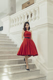 Margaret Toga Dress In Red