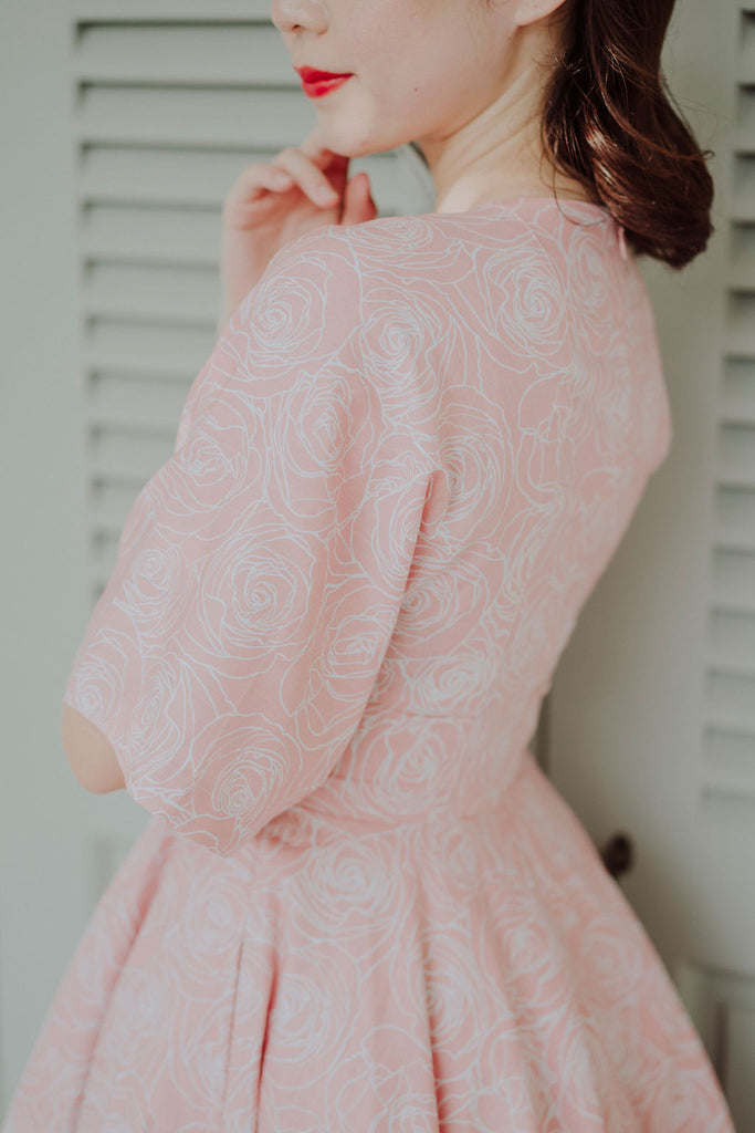 Miko Kimono Dress in Blush Floral
