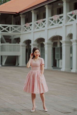 Summer Swing Dress in Navy Stripes