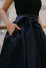 Dita Swing Skirt In Midnight Satin