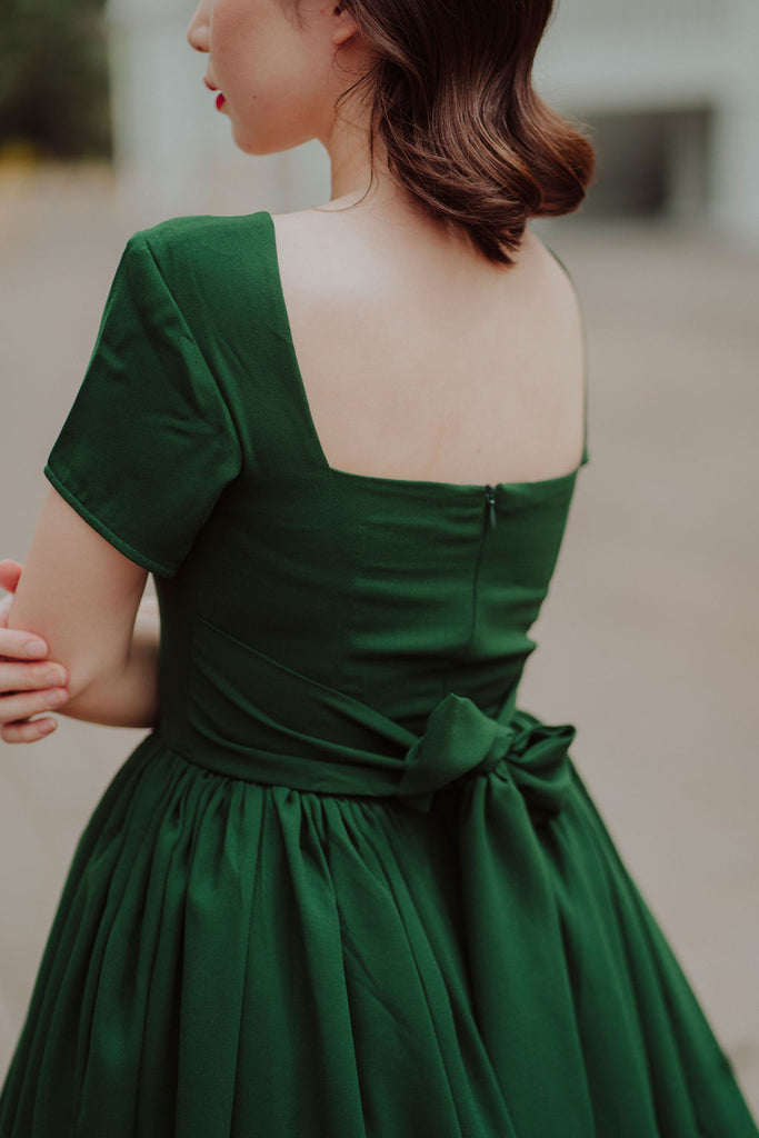 Peggy O Dress in Emerald
