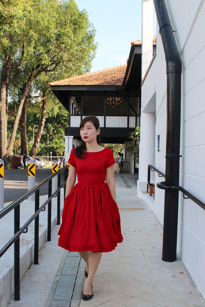 Lulu Belle Dress in Red