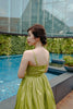 Hana Swing Dress in Green Tea Polka