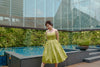 Hana Swing Dress in Green Tea Polka