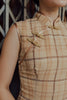 Su Li-Zhen Cheongsam in Sand Plaid