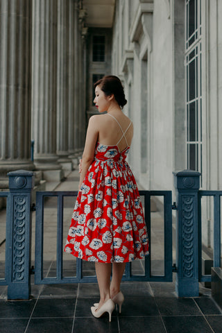 Penny Swing Dress in White Birdy