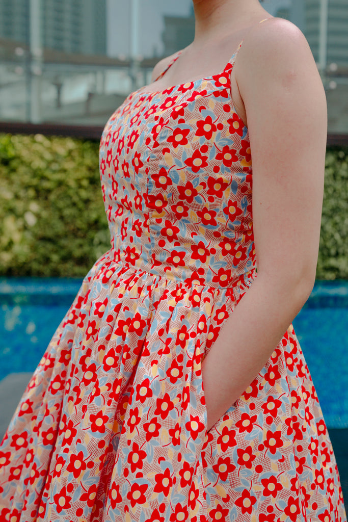 Hana Swing Dress in Retro Floral