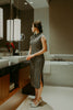 Choy Len Midi Cheongsam in Black Modern Batik