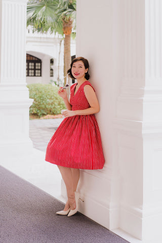 Lanz Inspired Dress in Retro Red