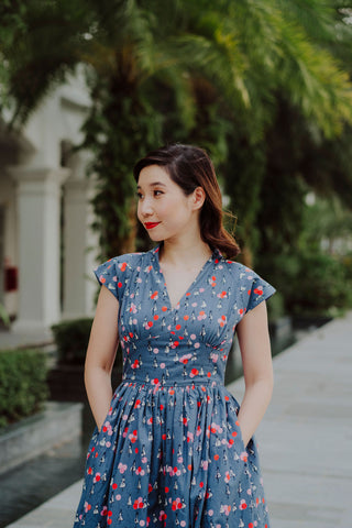 Kooi Lian Swing Dress in Yellow Floral