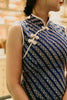 Choy Len Midi Cheongsam in Lapis Blue Modern Batik