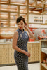 Choy Len Midi Cheongsam in Lapis Blue Modern Batik