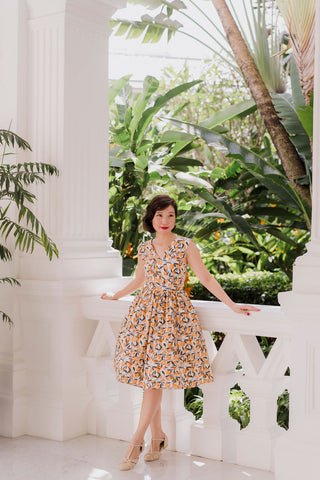 Tweedle Swing Dress in Mustard