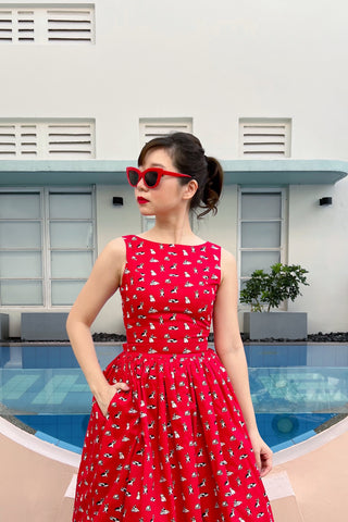 Kooi Lian Swing Dress in Yellow Floral