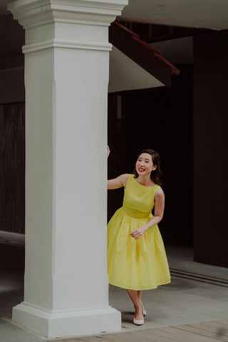 Hana Swing Dress in Yellow Poppy