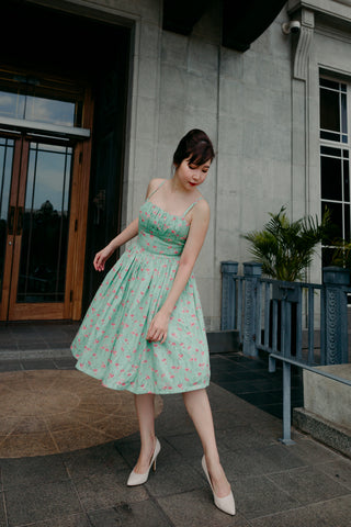 Harmon Swing Dress in Teal Conservatory