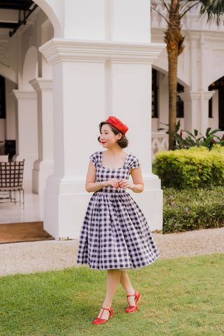 Summer Swing Dress in Navy Stripes