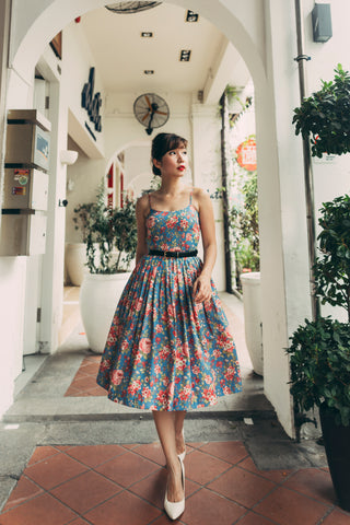 Penny Swing Dress in Blue Coral