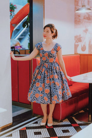 Penny Swing Dress in Blue Coral