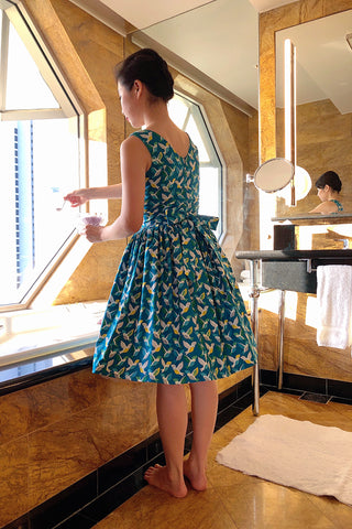 Kooi Lian Swing Dress in Yellow Floral