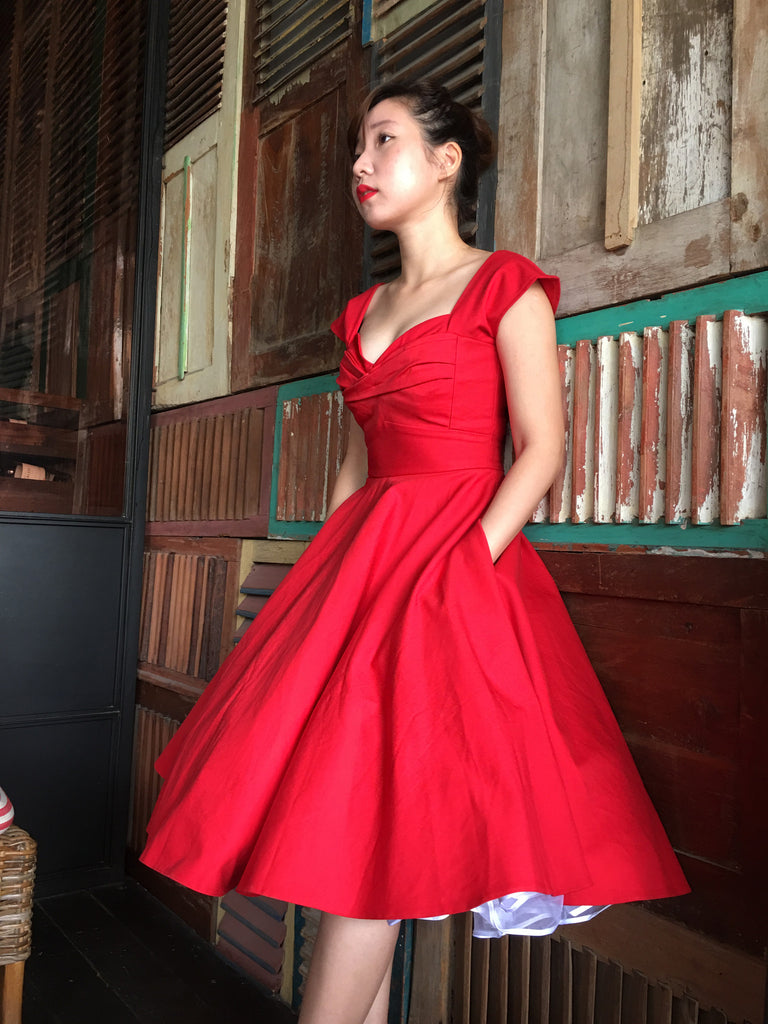 Lou Swing Dress In Red
