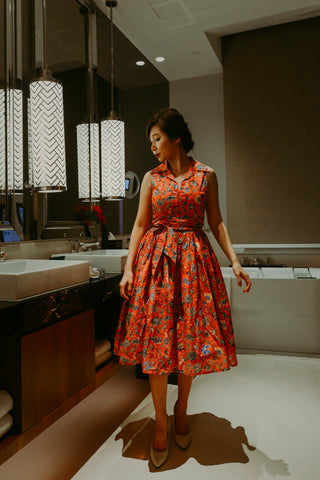 Summer Swing Dress in Navy Stripes