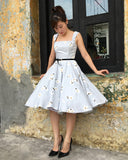 Florence Swing Dress in Gray Floral