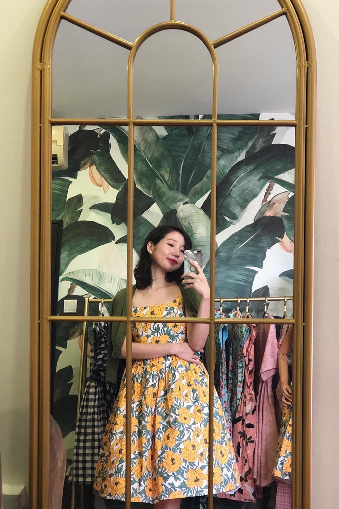 Hana Swing Dress in Yellow Poppy