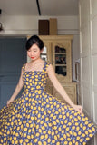 Florence Swing Dress in Navy Lemons