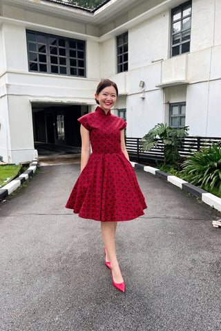 Penny Swing Dress in Blue Coral